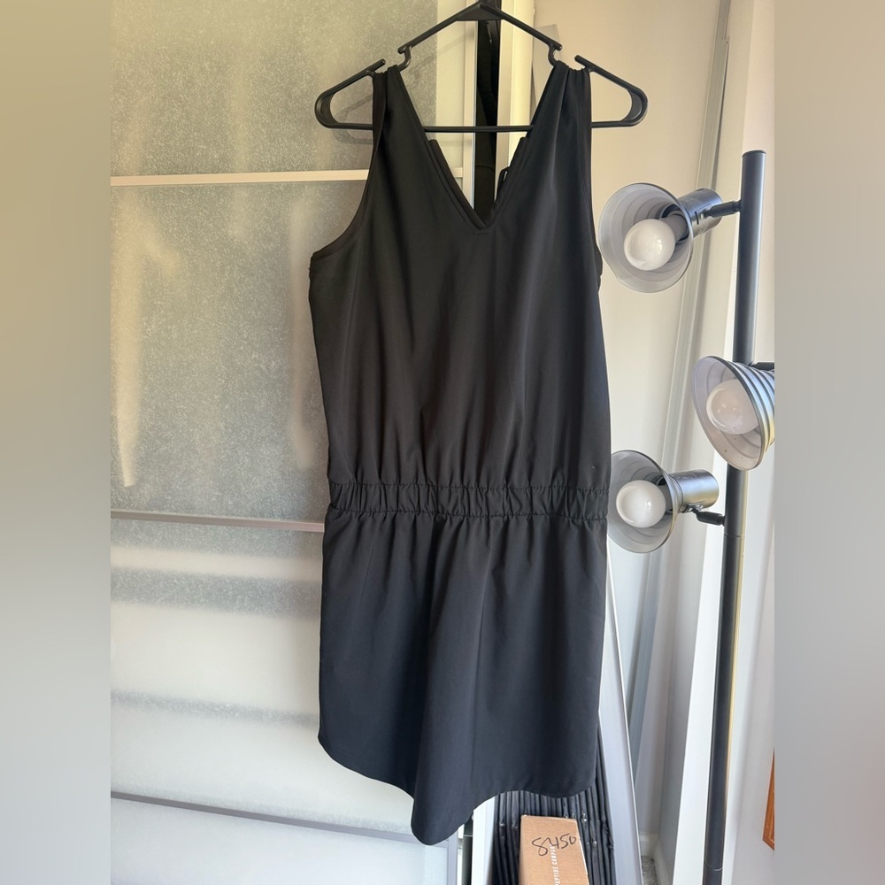 Lole Black V-Neck Mini Dress Size L